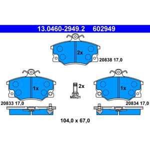 Bremsbelagsatz Scheibenbremse ATE 13.0460-2949.2 für Alfa Romeo Fiat Lancia 155