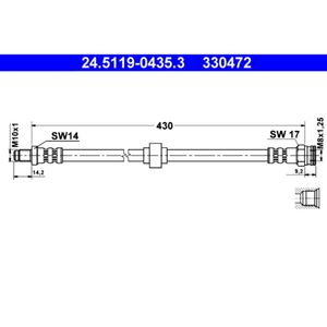 Bremsschlauch ATE 24.5119-0435.3 für Citroën BX