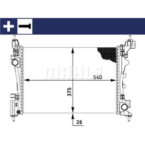 Kühler Motorkühlung MAHLE CR 773 000S für Fiat Punto Evo Grande Fiorino