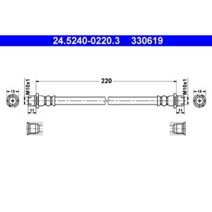 Bremsschlauch ATE 24.5240-0220.3 für Opel Astra G CC Zafira A Combo