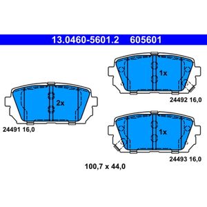 Bremsbelagsatz Scheibenbremse ATE 13.0460-5601.2 für Kia Carens III