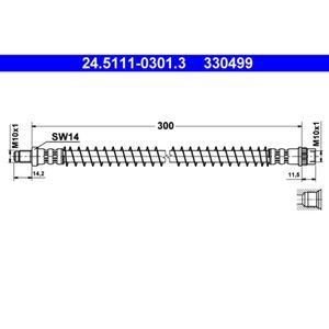 Bremsschlauch ATE 24.5111-0301.3 für Peugeot Fiat Citroën Lancia 106 I 806 Zeta