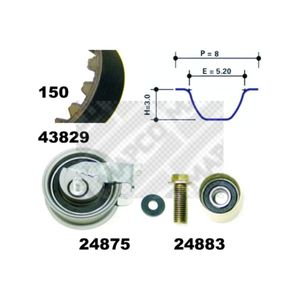 Zahnriemensatz MAPCO 23912 für Audi Skoda VW Seat A3