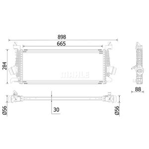 Ladeluftkühler MAHLE CI 542 000P für Opel Astra J Gtc Zafira Tourer C Cascada