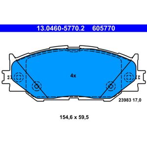 Bremsbelagsatz Scheibenbremse ATE 13.0460-5770.2 für Lexus IS II