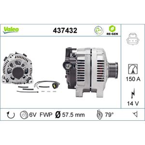 Generator VALEO 437432 für Ford Fiesta V Fusion