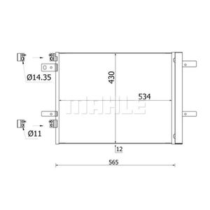 Kondensator Klimaanlage MAHLE AC 965 000S für Citroën Peugeot Opel Vauxhall 3008