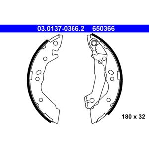 Bremsbackensatz ATE 03.0137-0366.2 für Hyundai Accent I Pony Excel