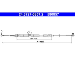 Seilzug Feststellbremse ATE 24.3727-0857.2 für Peugeot 308 II SW