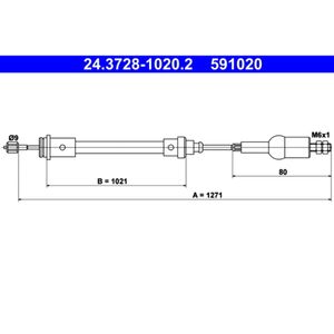 Seilzug Kupplungsbetätigung ATE 24.3728-1020.2 für Renault Trafic