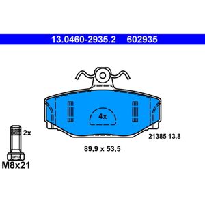 Bremsbelagsatz Scheibenbremse ATE 13.0460-2935.2 für Volvo 740 960 II 850