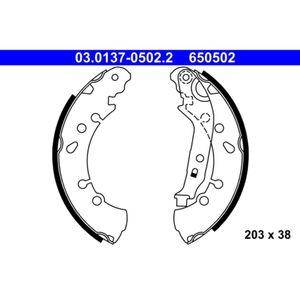 Bremsbackensatz ATE 03.0137-0502.2 für Daihatsu Charade VIII