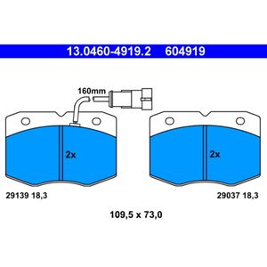 ATE 13.0460-4919.2 Bremsbelagsatz, Scheibenbremse