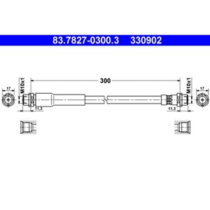 Bremsschlauch ATE 83.7827-0300.3 für Ford Fiesta V