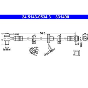 Bremsschlauch ATE 24.5143-0534.3 für Mercedes-Benz M