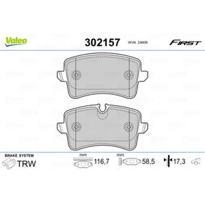 Bremsbelagsatz Scheibenbremse VALEO 302157 für Audi A5