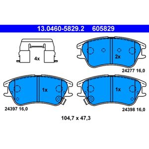 Bremsbelagsatz Scheibenbremse ATE 13.0460-5829.2 für Hyundai Atos