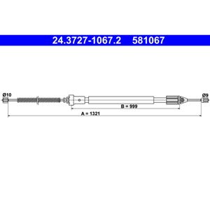 Seilzug Feststellbremse ATE 24.3727-1067.2 für Renault Clio II