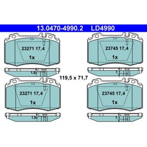 Bremsbelagsatz Scheibenbremse ATE 13.0470-4990.2 für Mercedes-Benz C