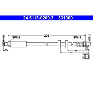 Bremsschlauch ATE 24.5113-0209.3 für Audi V8