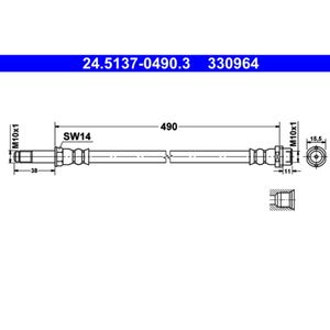 Bremsschlauch ATE 24.5137-0490.3 für Mercedes-Benz Sprinter 3,