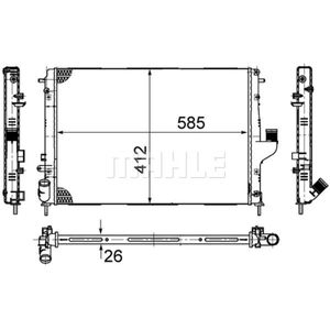 Kühler Motorkühlung MAHLE CR 1790 000S für Dacia Renault Lada Sandero Logan