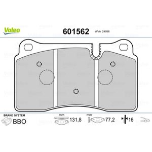 Bremsbelagsatz Scheibenbremse VALEO 601562 für Aston Martin Land Rover