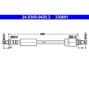 Bremsschlauch ATE 24.5305-0420.3 für Ford Escort VI Turnier