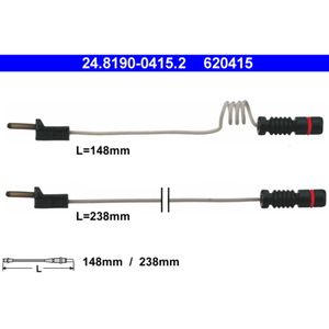 Warnkontakt Bremsbelagverschleiß ATE 24.8190-0415.2 für Mercedes-Benz T2/Ln1