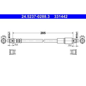 Bremsschlauch ATE 24.5237-0288.3 für Audi 80 B3 Coupe B4 Avant