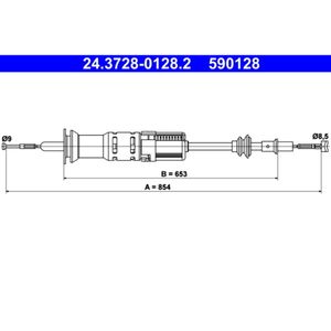 Seilzug Kupplungsbetätigung ATE 24.3728-0128.2 für Seat VW Ibiza II Cordoba Inca