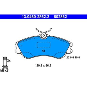 Bremsbelagsatz Scheibenbremse ATE 13.0460-2862.2 für Citroën Peugeot 206 CC