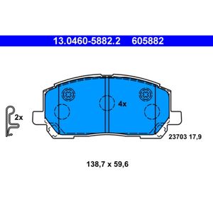 Bremsbelagsatz Scheibenbremse ATE 13.0460-5882.2 für Lexus RX