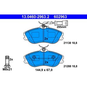 Bremsbelagsatz Scheibenbremse ATE 13.0460-2963.2 für Audi 100 C3 Quattro 80 B4