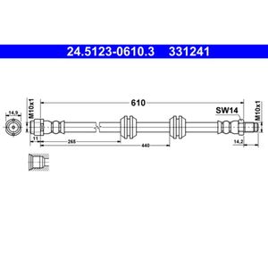 Bremsschlauch ATE 24.5123-0610.3 für Mercedes-Benz GL