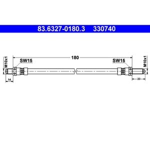 Bremsschlauch ATE 83.6327-0180.3 für Ford Sierra II Scorpio I Turnier