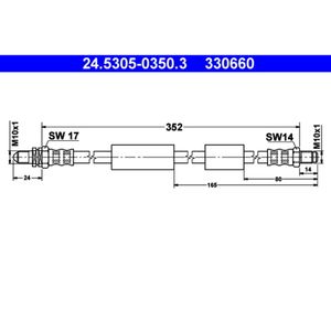 Bremsschlauch ATE 24.5305-0350.3 für Ford KA