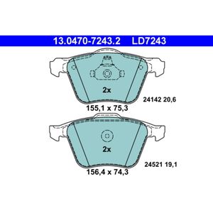 Bremsbelagsatz Scheibenbremse ATE 13.0470-7243.2 für Volvo Ford V60 I S80 II