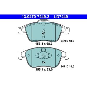 Bremsbelagsatz Scheibenbremse ATE 13.0470-7249.2 für Renault Megane III Latitude