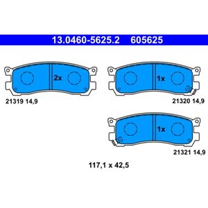 Bremsbelagsatz Scheibenbremse ATE 13.0460-5625.2