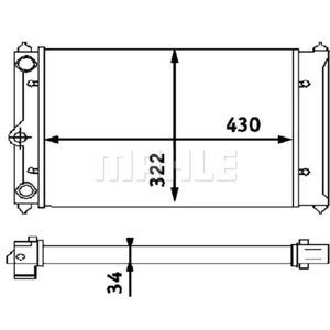 Kühler Motorkühlung MAHLE CR 408 000S für VW Polo II Van