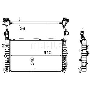 Kühler Motorkühlung MAHLE CR 833 000S für Opel Meriva A