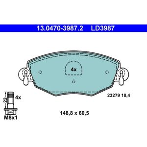 Bremsbelagsatz Scheibenbremse ATE 13.0470-3987.2 für Ford Jaguar X-Type I