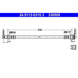 Bremsschlauch ATE 24.5112-0315.3 für Peugeot Citroën Smart Renault Fiat Boxer