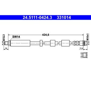 Bremsschlauch ATE 24.5111-0424.3 für Citroën Peugeot C4 Picasso I Partner