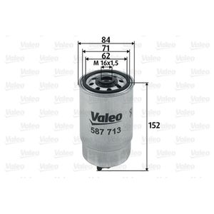 Kraftstofffilter VALEO 587713 für Alfa Romeo Fiat Lancia Peugeot Citroën Kia 156