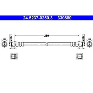 Bremsschlauch ATE 24.5237-0250.3 für VW Transporter T5 Multivan