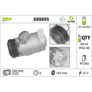 Kompressor Klimaanlage VALEO 699895 für Opel Astra G CC Zafira A