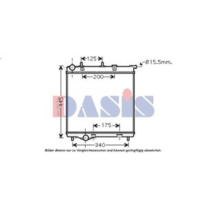 Kühler Motorkühlung AKS DASIS 160114N für Peugeot Citroën 208 I Ds3 C2