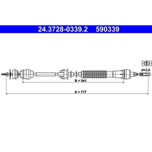 Seilzug Kupplungsbetätigung ATE 24.3728-0339.2 für Citroën Xsara Break